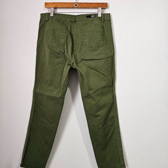 EUC KUT FROM THE KLOTH BRIGHT OLIVE GREEN STRETCH PANTS SIZE 10 - Picture 2 of 14